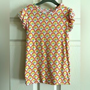 Little Sleepies Play Rainbow Patterned girls size 7 flutter sleeve Shirt